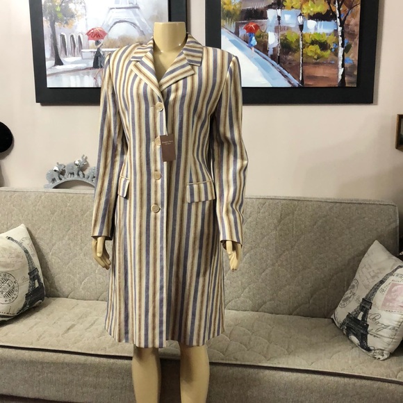 NWT DOMENICO VACCA LINEN COAT SIZE 44 - Picture 1 of 11